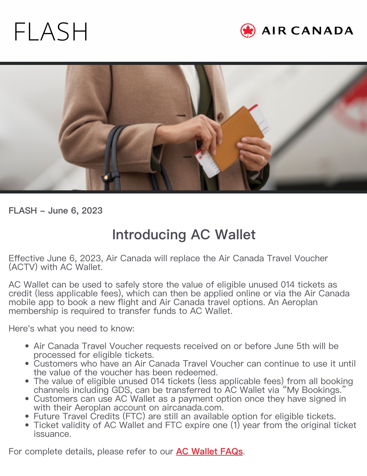 人见人爱花见花开的加航AC Voucher于2023.6.6作古，AC Wallet登场 2，来自 colin1898 航空常旅客