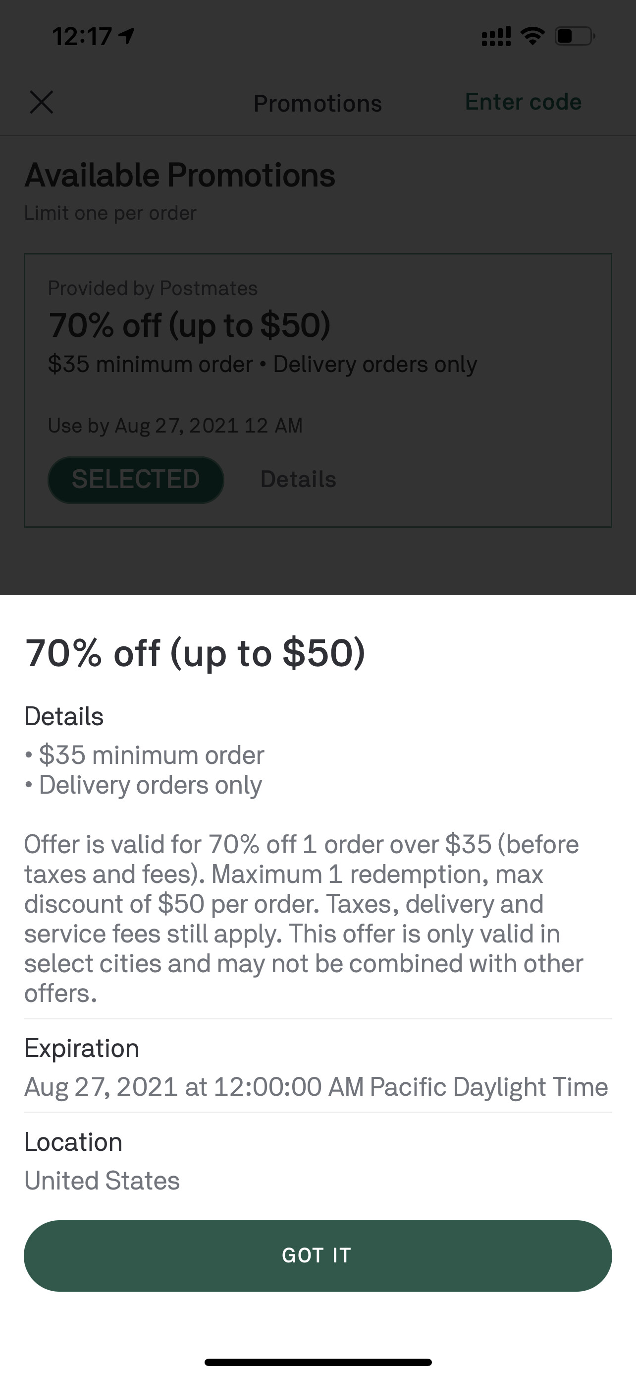 Postmates Promo Code - 8hkybxd