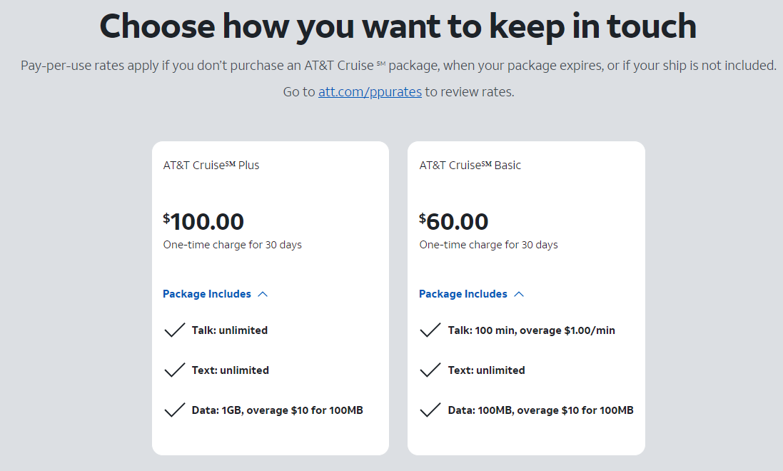 cruise上开通ATT Cruise Package 2，来自 lasttrip 旅行 美卡论坛