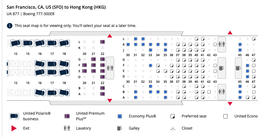 UA 877 (Boeing 777-300ER) 46排如何？算安全通道吗？空间大吗？ - 航空常旅客 - 美卡论坛